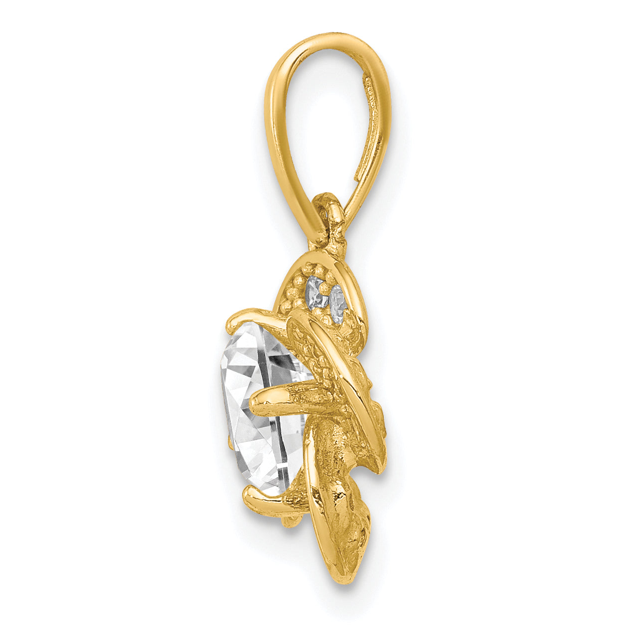 10K Yellow Gold Tiara Collection Polished CZ Pendant