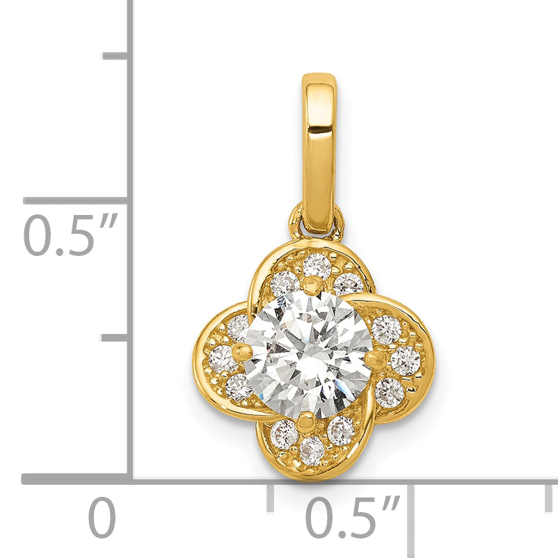 10K Yellow Gold Tiara Collection Polished CZ Pendant