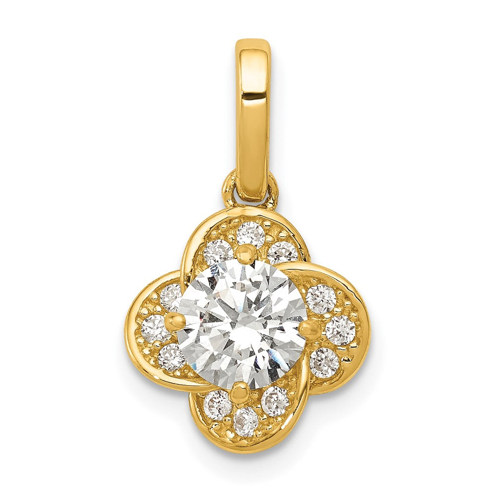 10K Yellow Gold Tiara Collection Polished CZ Pendant