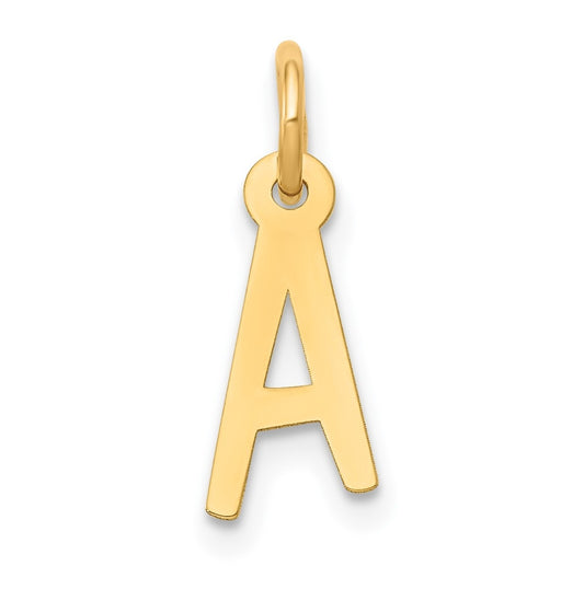 10K Yellow Gold Small Slanted Block Initial A Charm