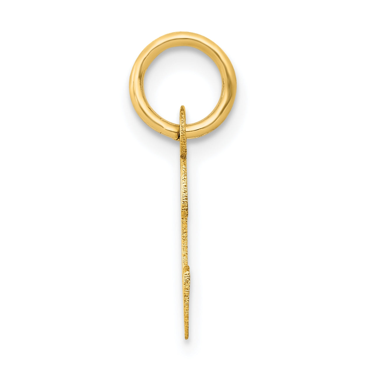 10K Yellow Gold Small Slanted Block Initial C Charm