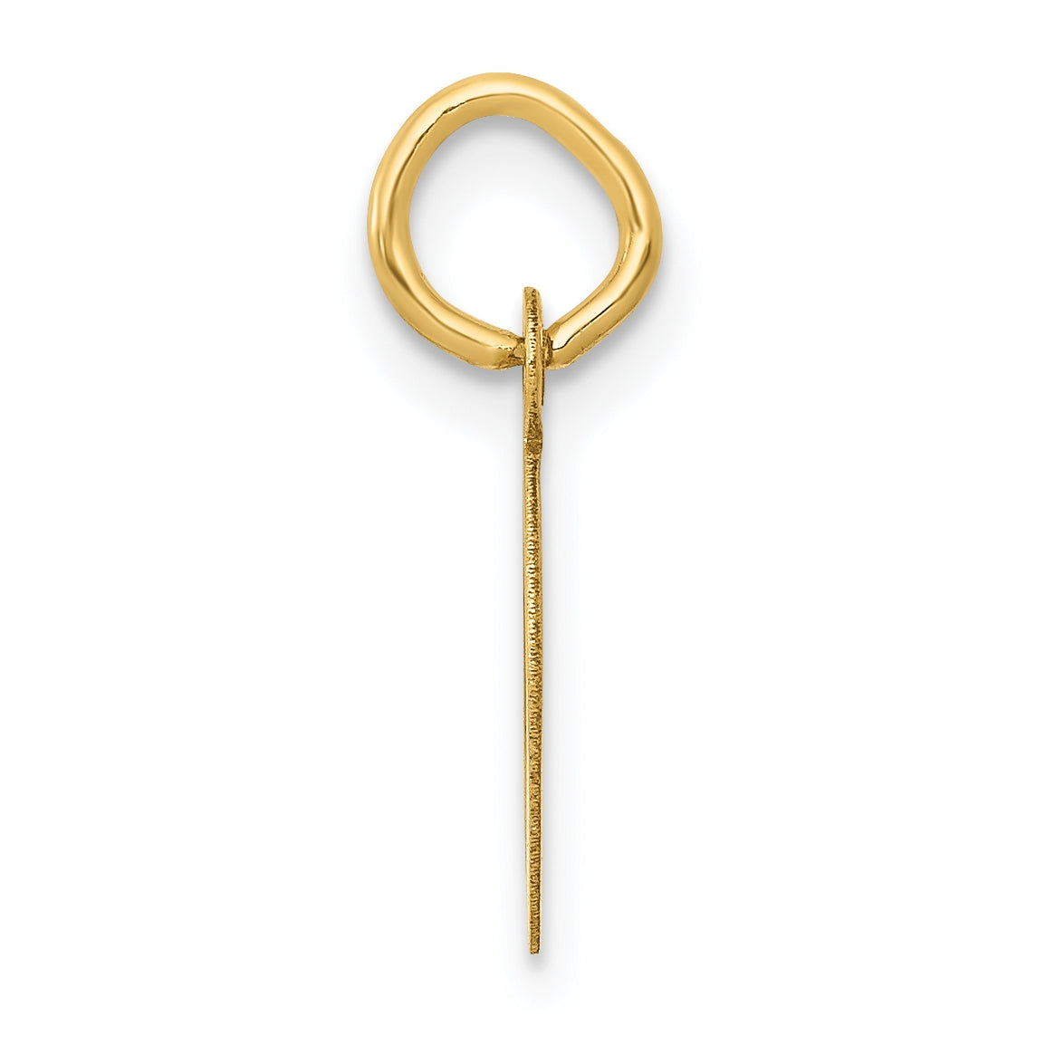 10K Yellow Gold Small Slanted Block Initial D Charm