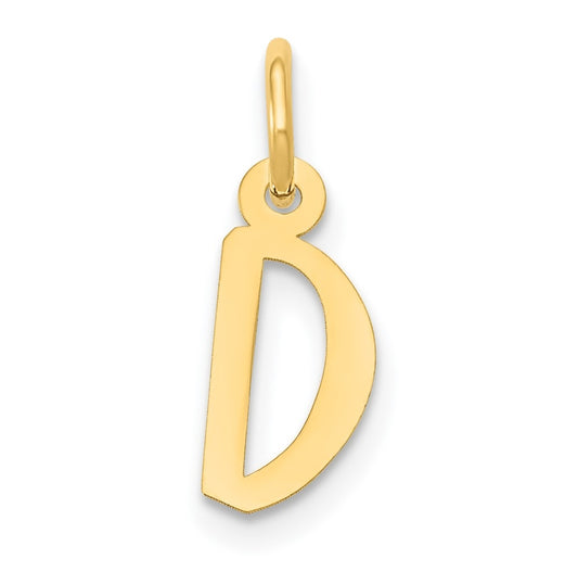 10K Yellow Gold Small Slanted Block Initial D Charm