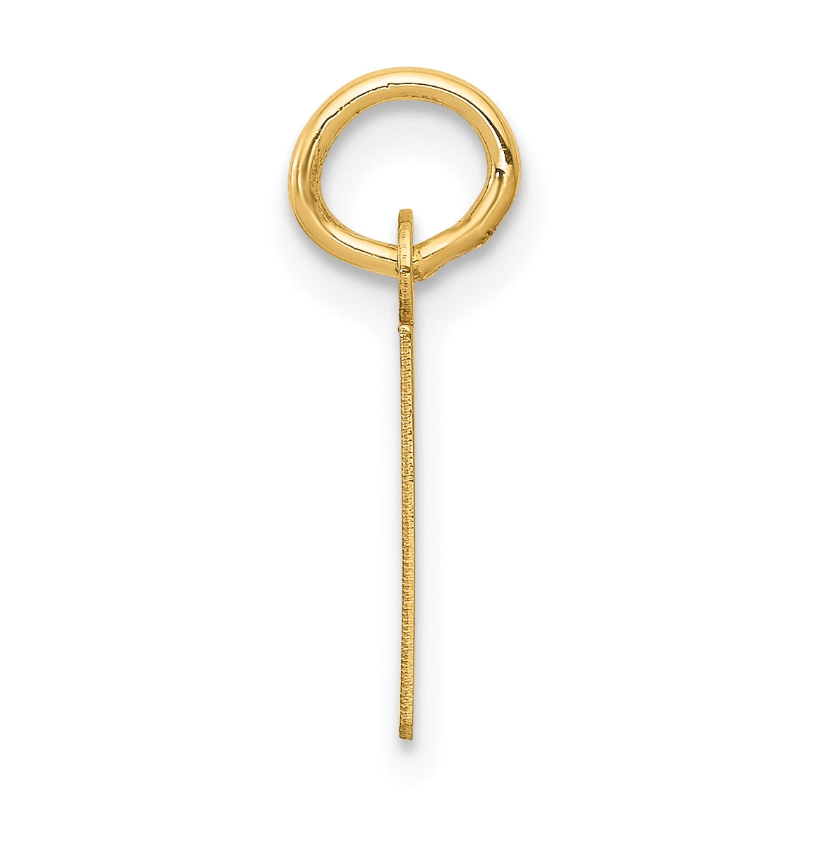 10K Yellow Gold Small Slanted Block Initial E Charm