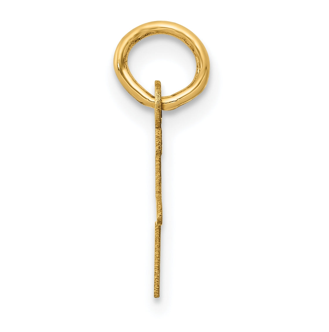 10K Yellow Gold Small Slanted Block Initial F Charm