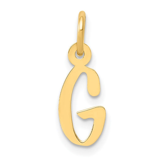 10K Yellow Gold Small Slanted Block Initial G Charm