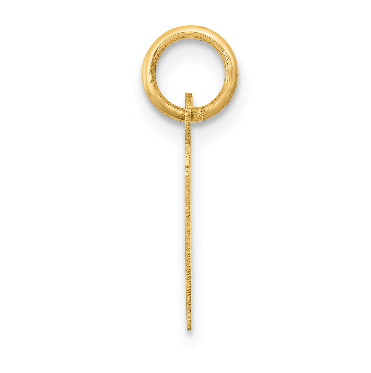 10K Yellow Gold Small Slanted Block Initial H Charm