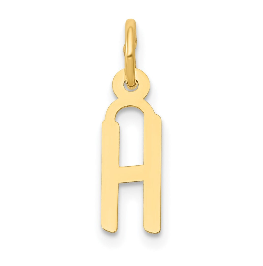 10K Yellow Gold Small Slanted Block Initial H Charm