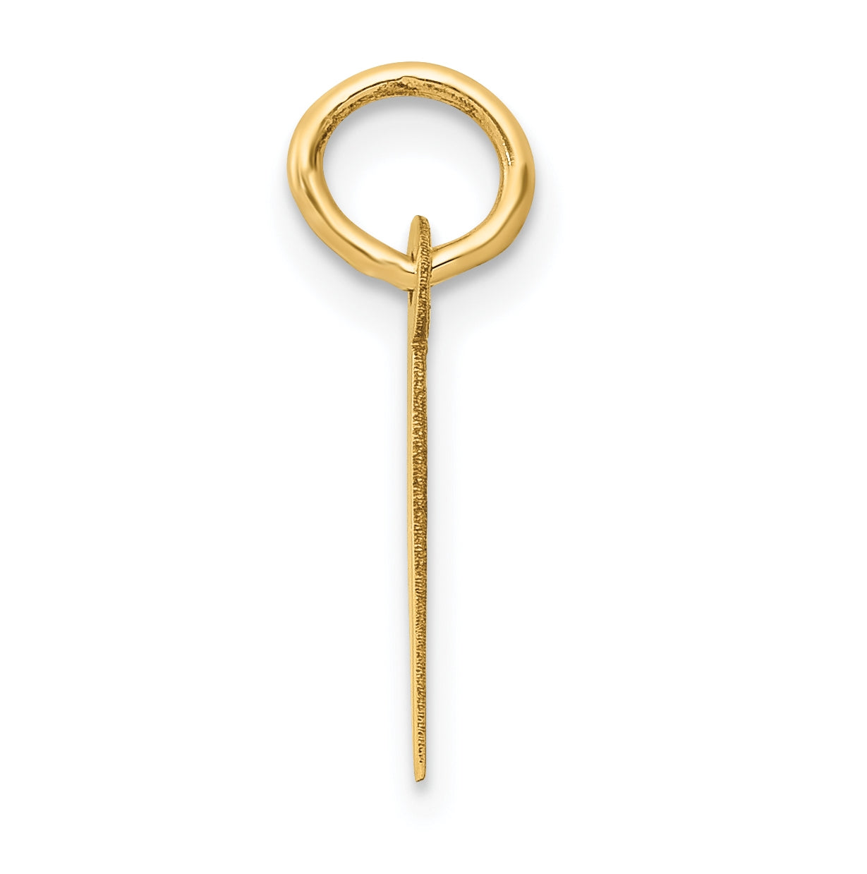 10K Yellow Gold Small Slanted Block Initial I Charm