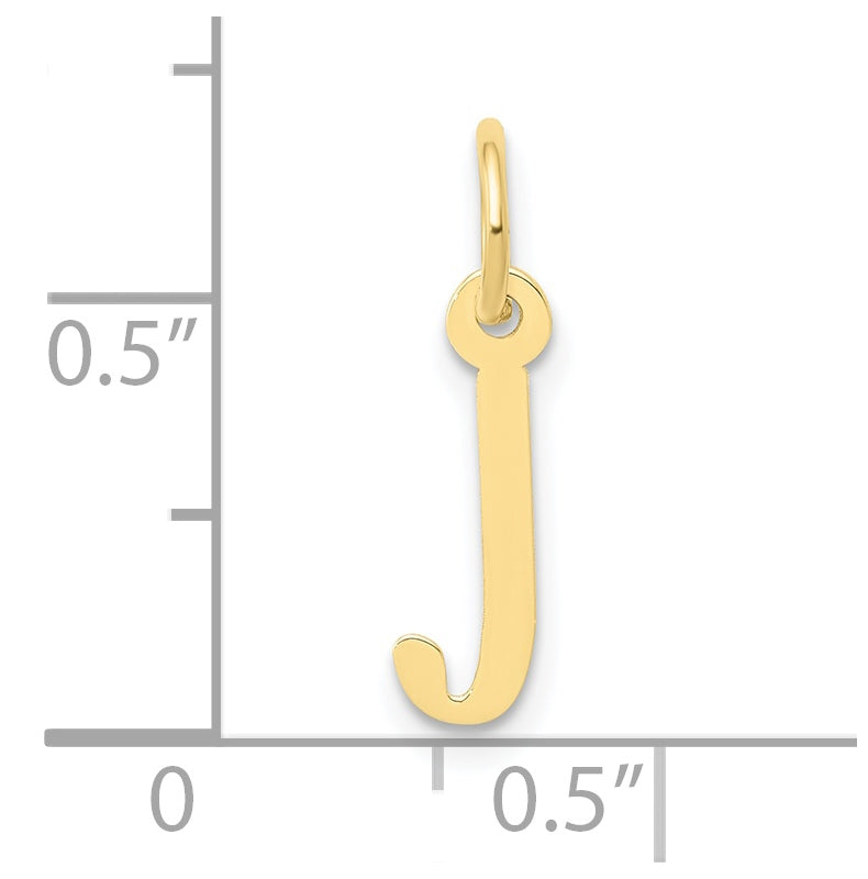 10K Yellow Gold Small Slanted Block Initial J Charm