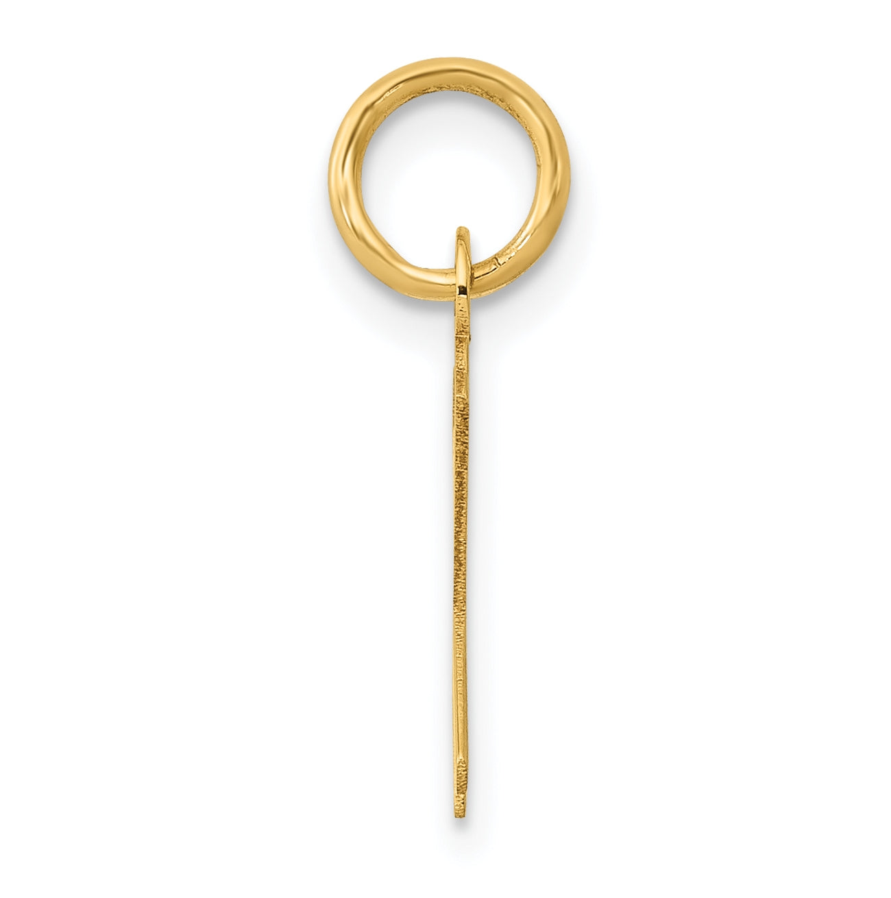 10K Yellow Gold Small Slanted Block Initial K Charm