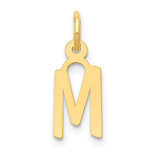 10K Yellow Gold Small Slanted Block Initial M Charm
