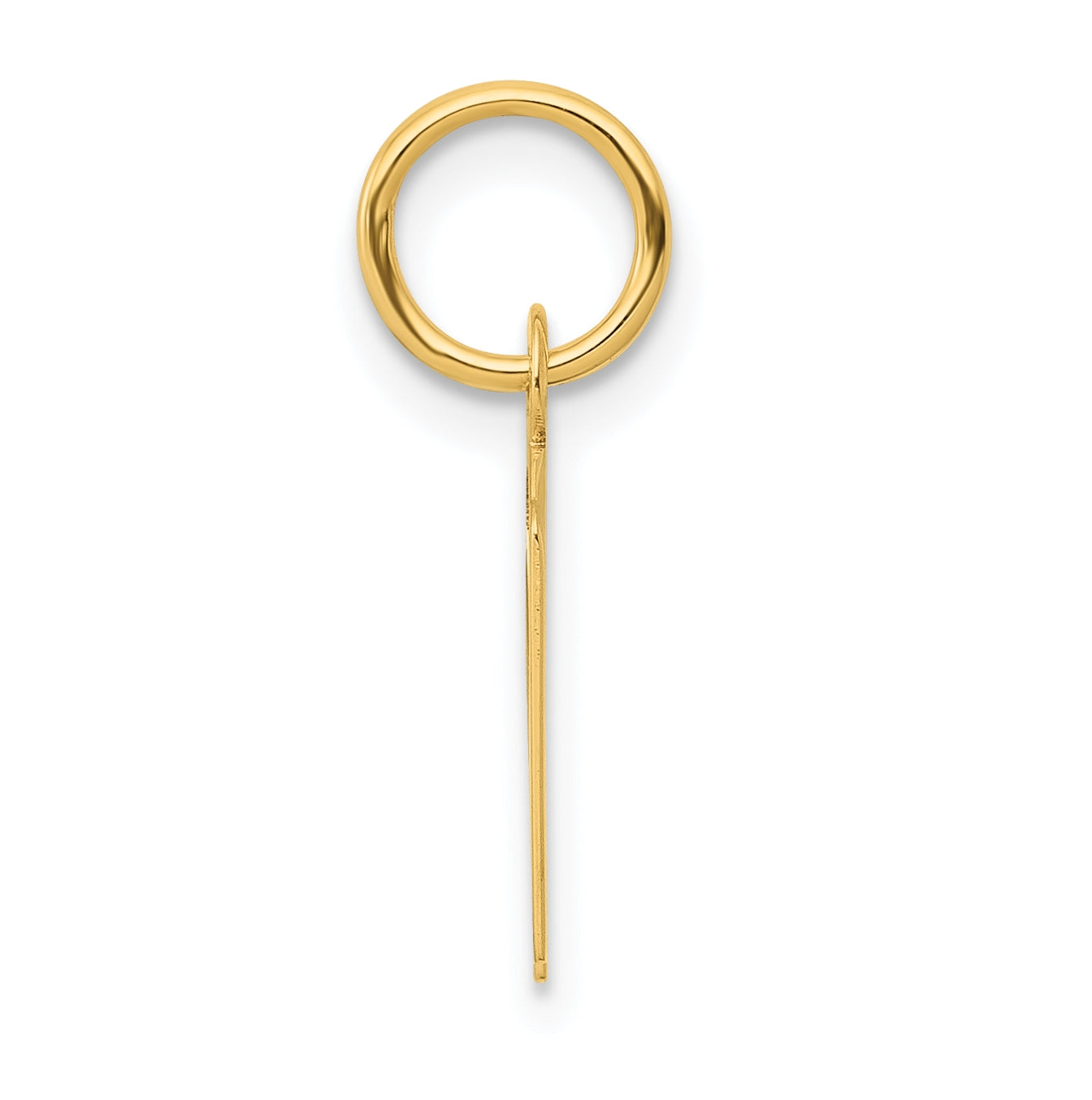 10K Yellow Gold Small Slanted Block Initial N Charm