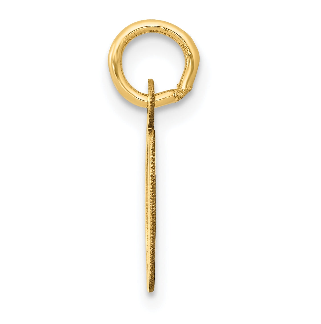 10K Yellow Gold Small Slanted Block Initial O Charm