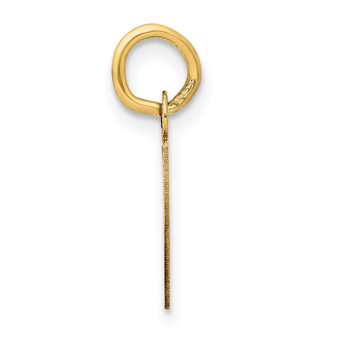 10K Yellow Gold Small Slanted Block Initial P Charm