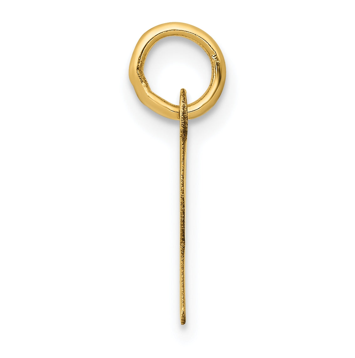10K Yellow Gold Small Slanted Block Initial R Charm