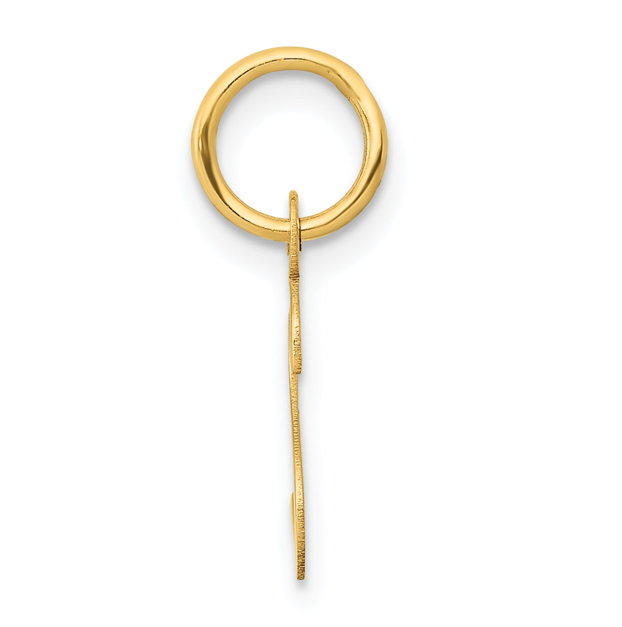 10K Yellow Gold Small Slanted Block Initial S Charm