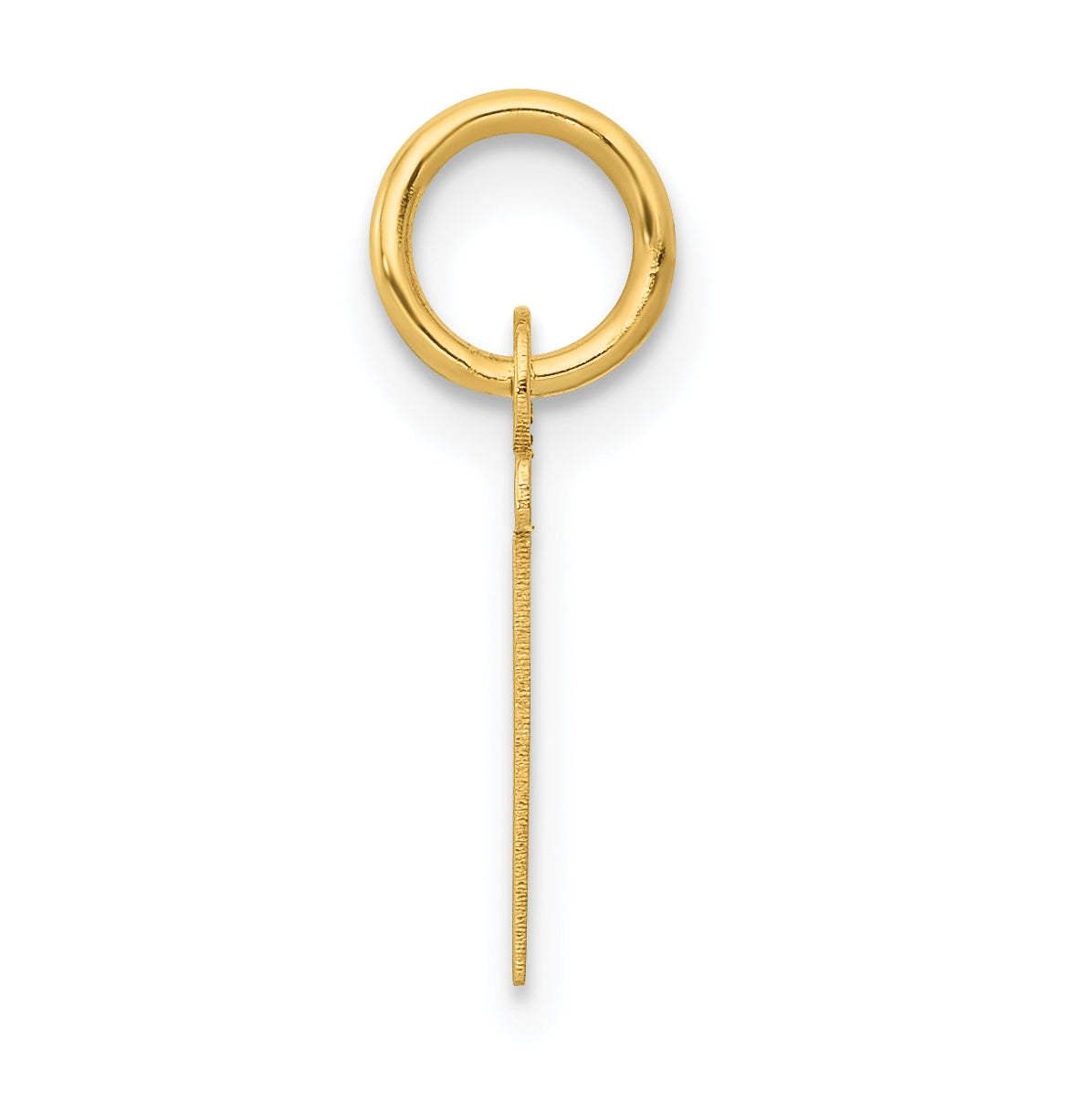 10K Yellow Gold Small Slanted Block Initial T Charm