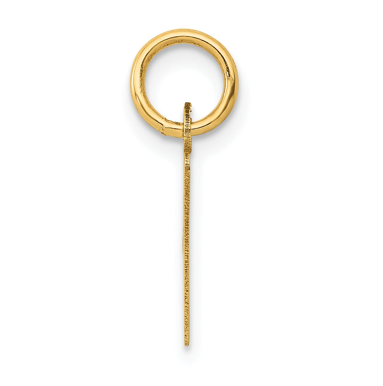 10K Yellow Gold Small Slanted Block Initial V Charm