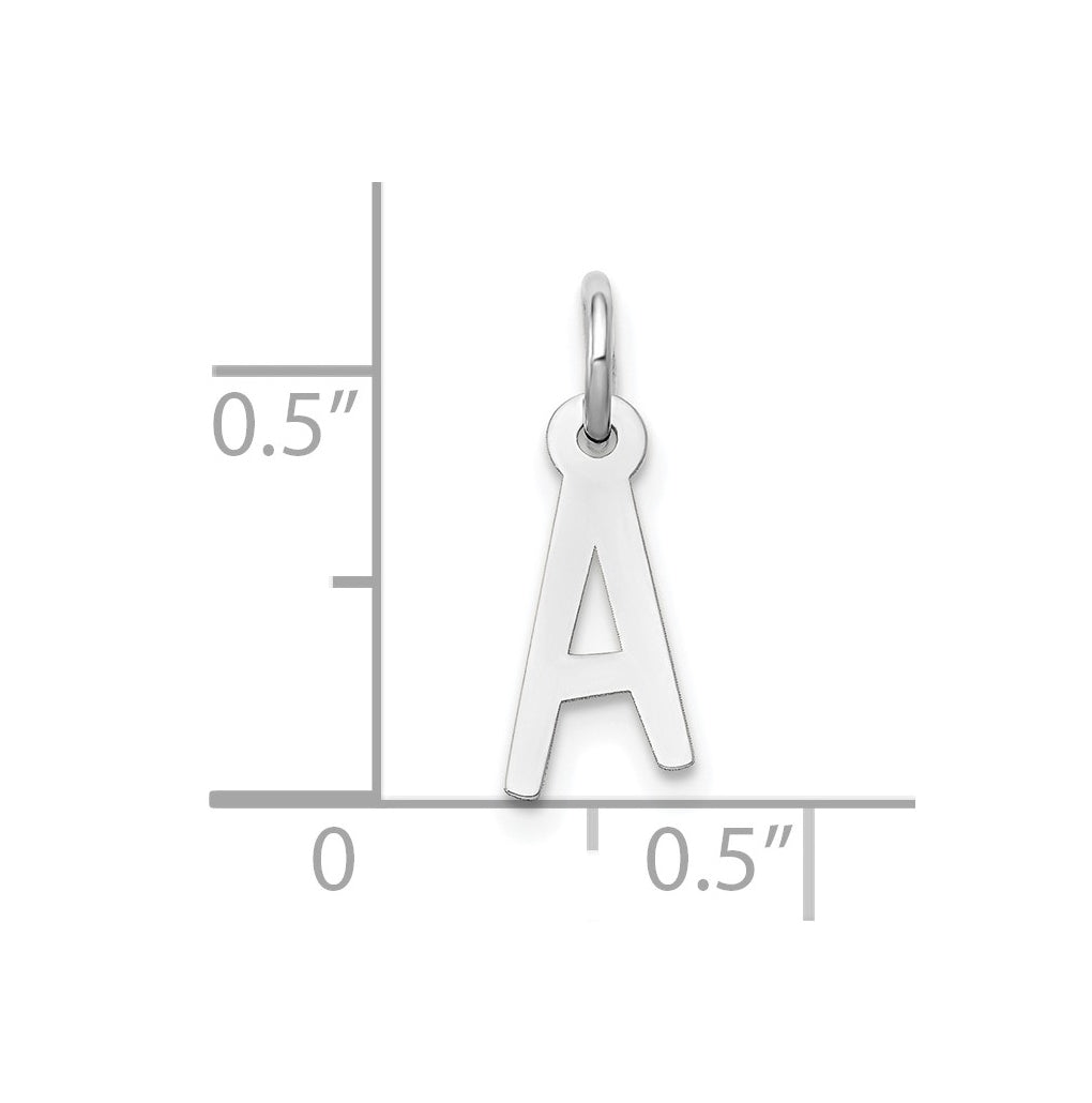 10k White Gold Small Slanted Block Initial A Charm – Elegant Jewelry Gift for Birthday, Anniversary, Engagement, Wedding