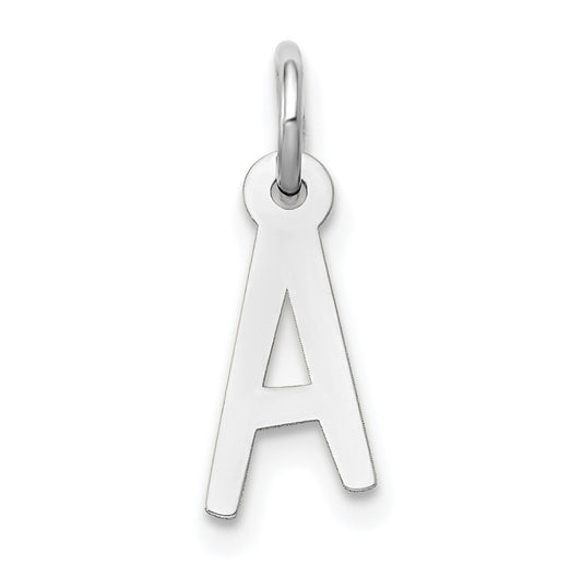 10k White Gold Small Slanted Block Initial A Charm – Elegant Jewelry Gift for Birthday, Anniversary, Engagement, Wedding