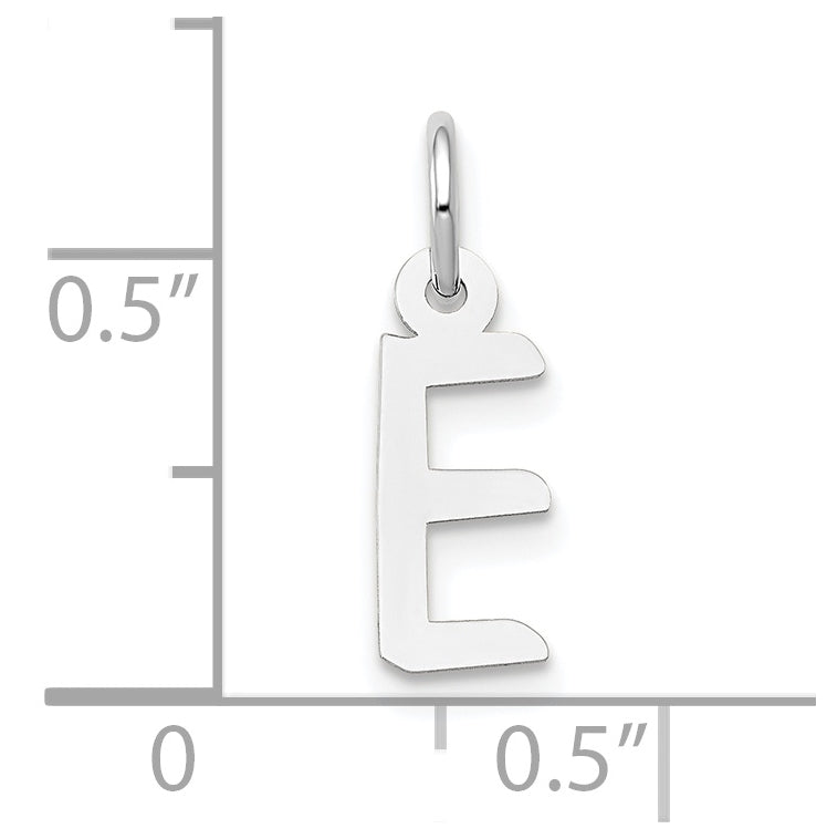10K Yellow Gold White Gold Small Slanted Block Initial E Char