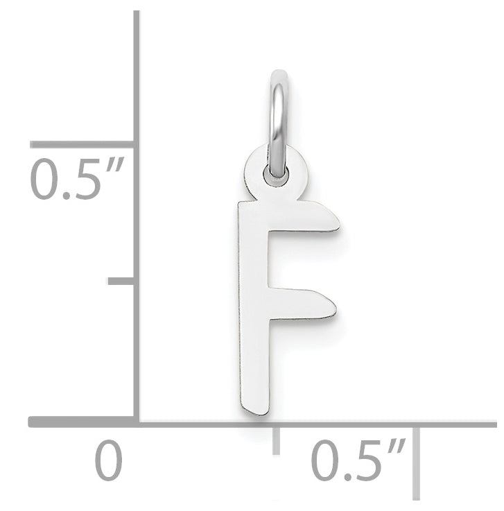 10K Yellow Gold White Gold Small Slanted Block Initial F Char