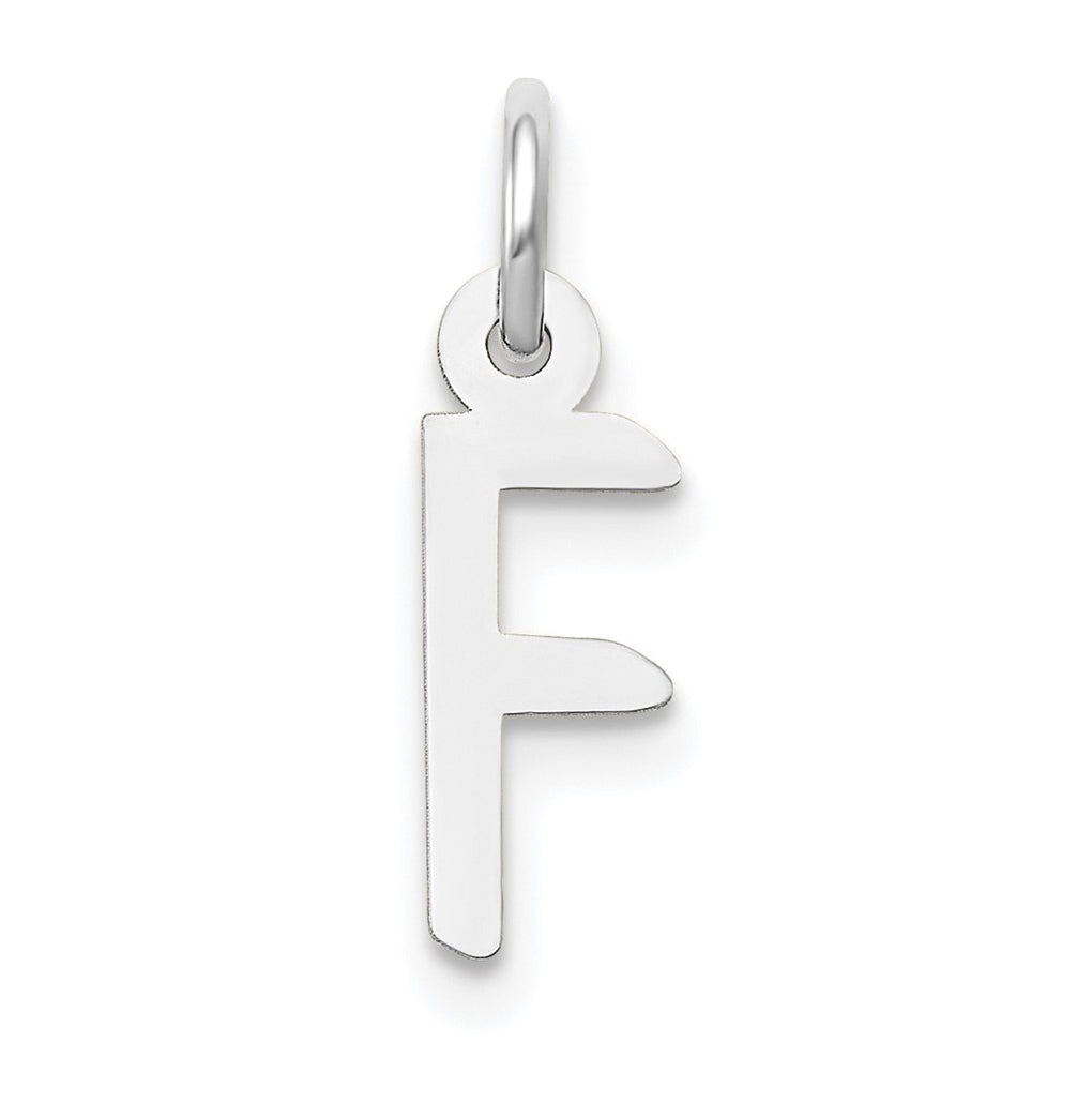 10K Yellow Gold White Gold Small Slanted Block Initial F Char