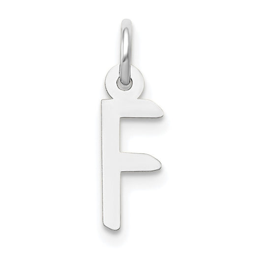10K Yellow Gold White Gold Small Slanted Block Initial F Char