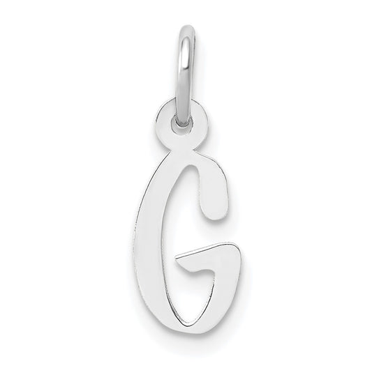 10K Yellow Gold White Gold Small Slanted Block Initial G Char