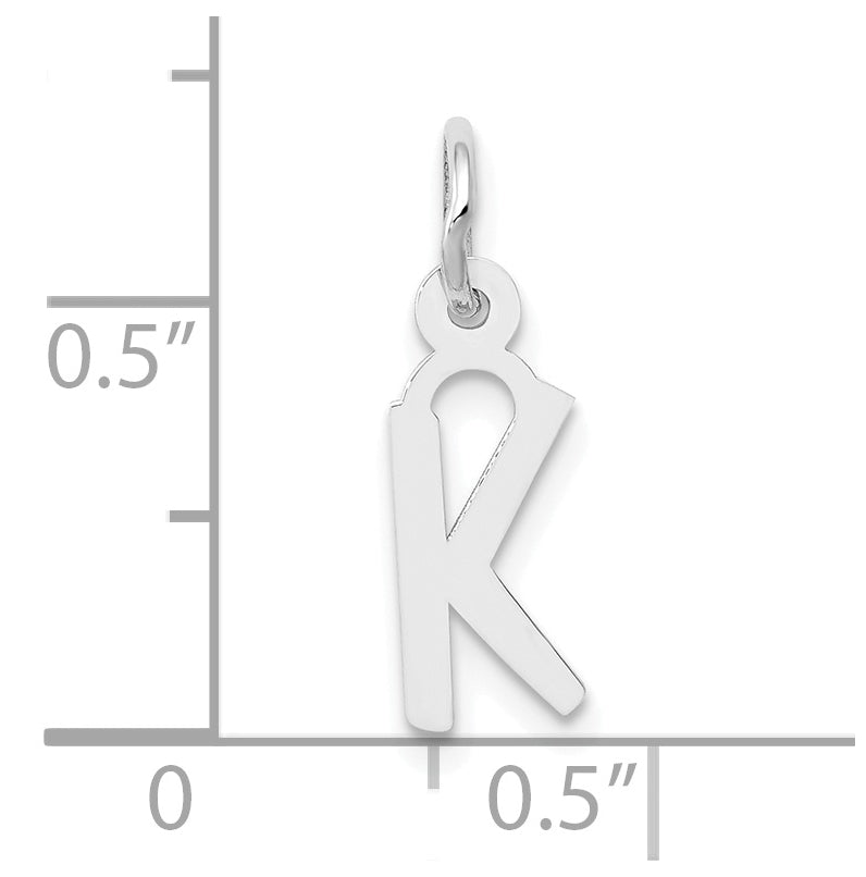 10K Yellow Gold White Gold Small Slanted Block Initial K Char