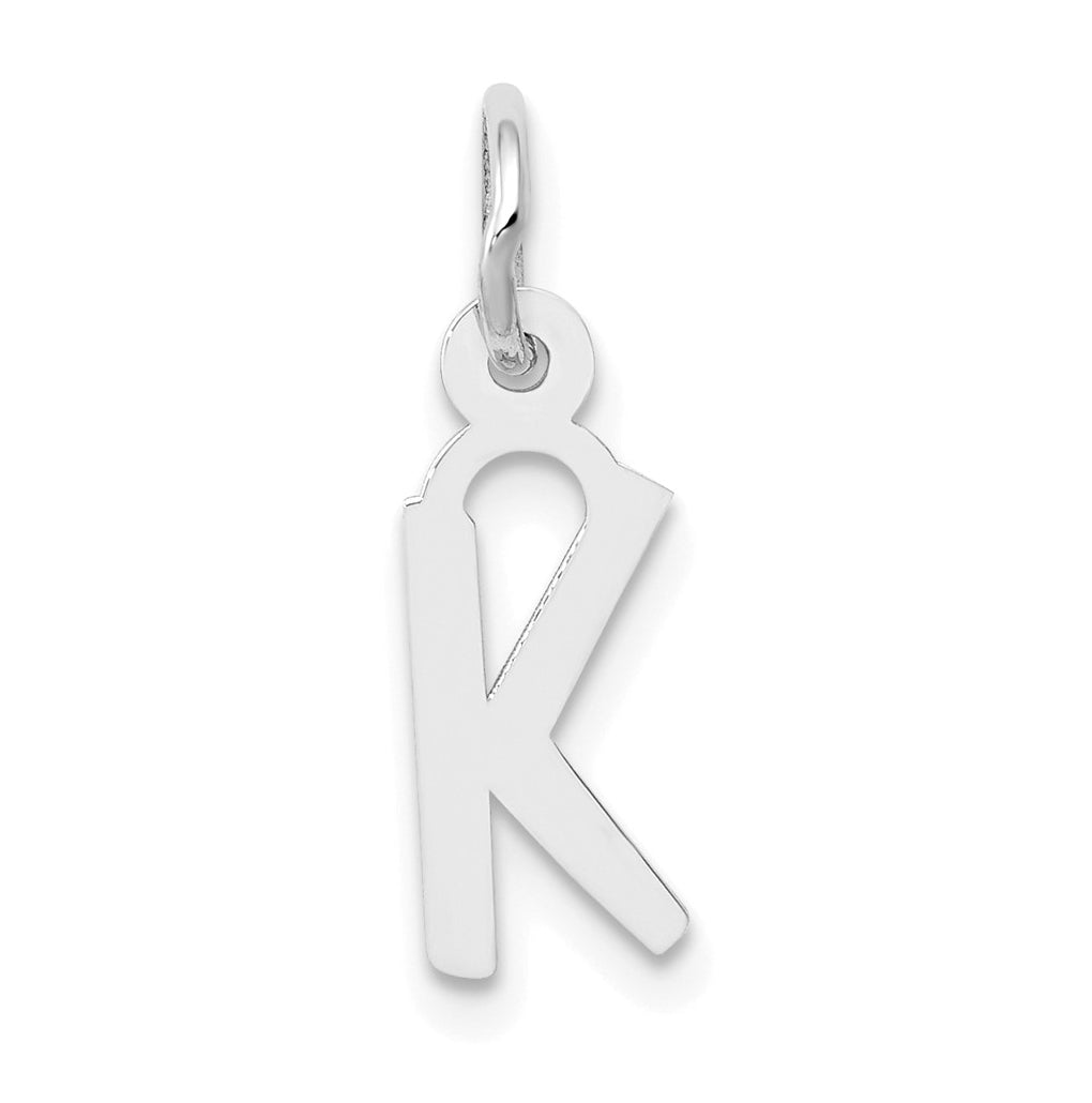 10K Yellow Gold White Gold Small Slanted Block Initial K Char
