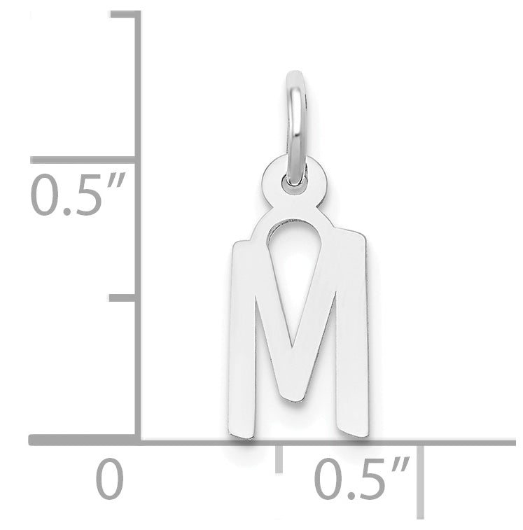 10K Yellow Gold White Gold Small Slanted Block Initial M Char