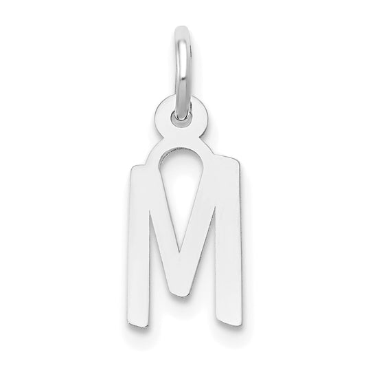 10K Yellow Gold White Gold Small Slanted Block Initial M Char