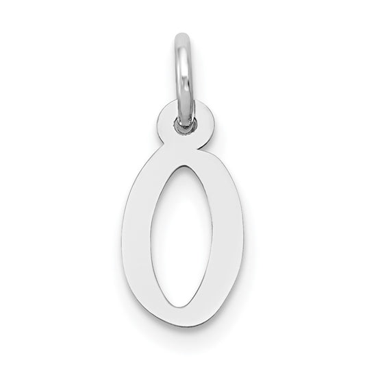 10K Yellow Gold White Gold Small Slanted Block Initial O Char