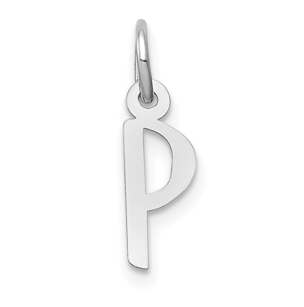10K Yellow Gold White Gold Small Slanted Block Initial P Char