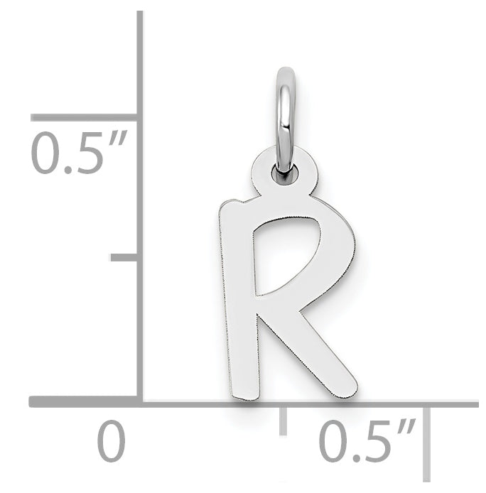 10K Yellow Gold White Gold Small Slanted Block Initial R Char
