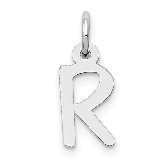 10K Yellow Gold White Gold Small Slanted Block Initial R Char