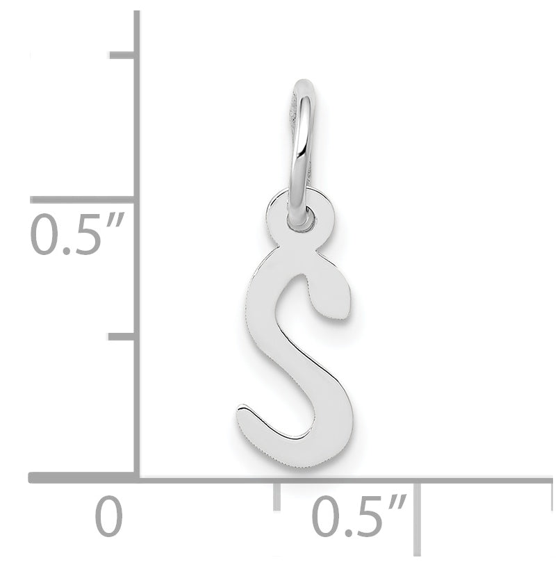 10K Yellow Gold White Gold Small Slanted Block Initial S Char