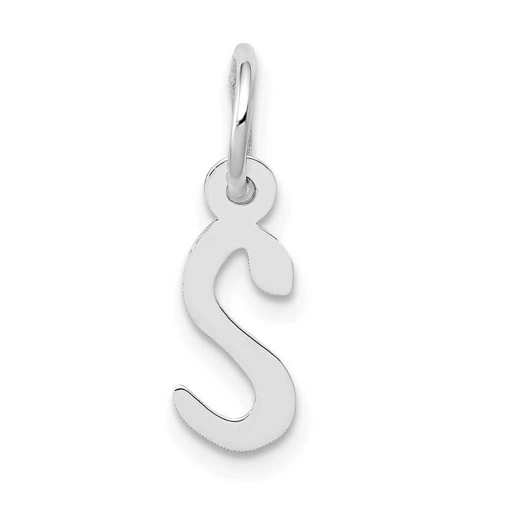 10K Yellow Gold White Gold Small Slanted Block Initial S Char
