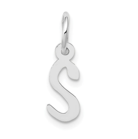 10K Yellow Gold White Gold Small Slanted Block Initial S Char