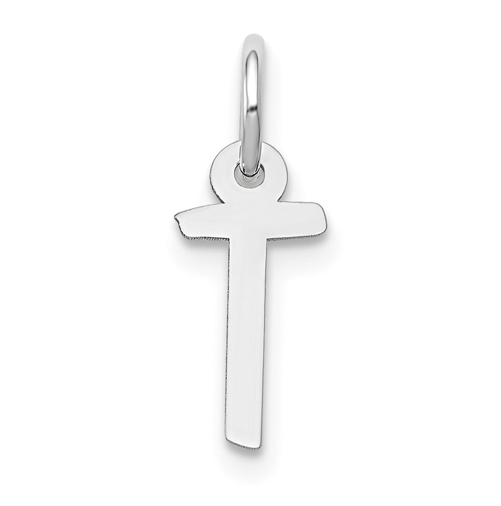 10K Yellow Gold White Gold Small Slanted Block Initial T Char