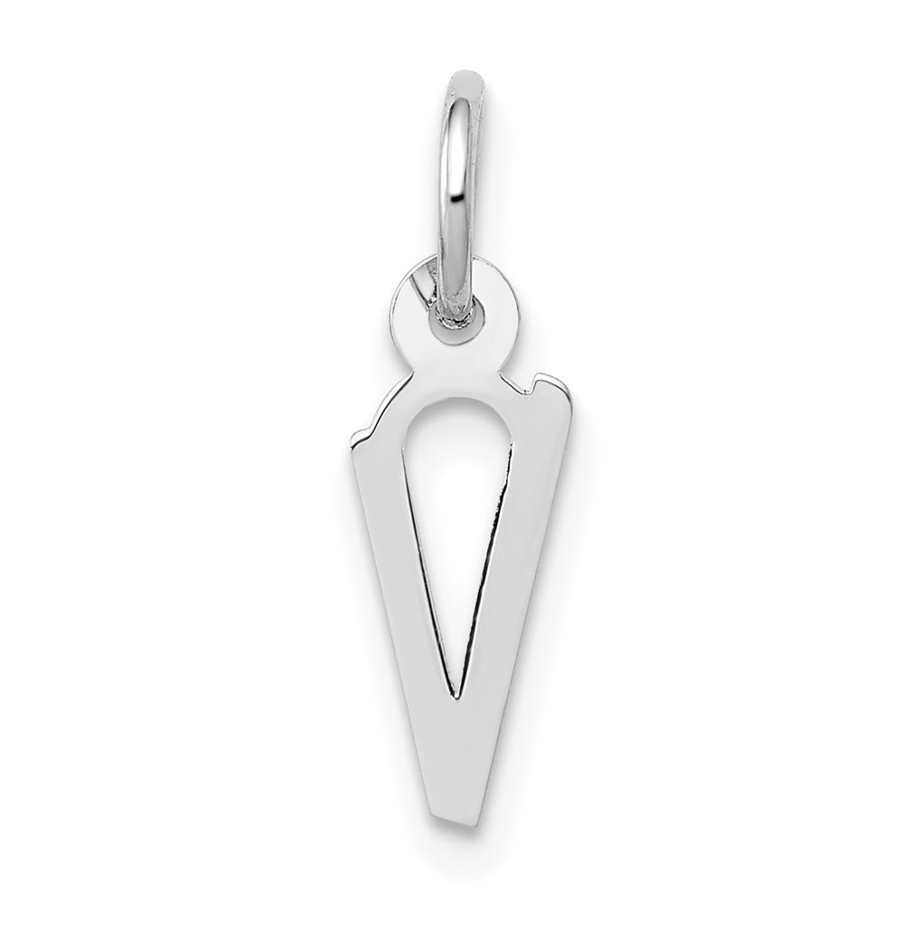 10K Yellow Gold White Gold Small Slanted Block Initial V Char