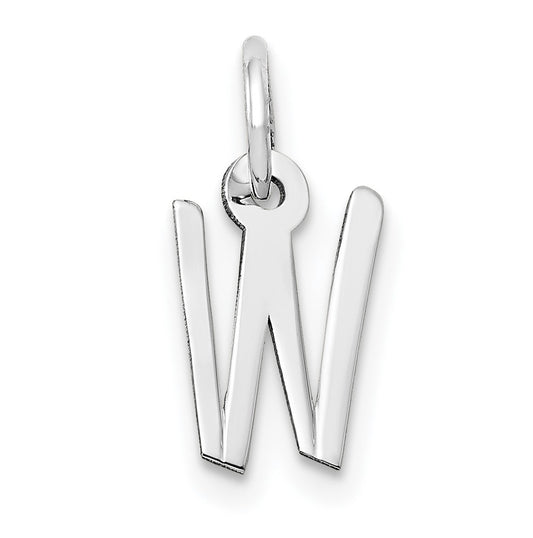 10K Yellow Gold White Gold Small Slanted Block Initial W Char