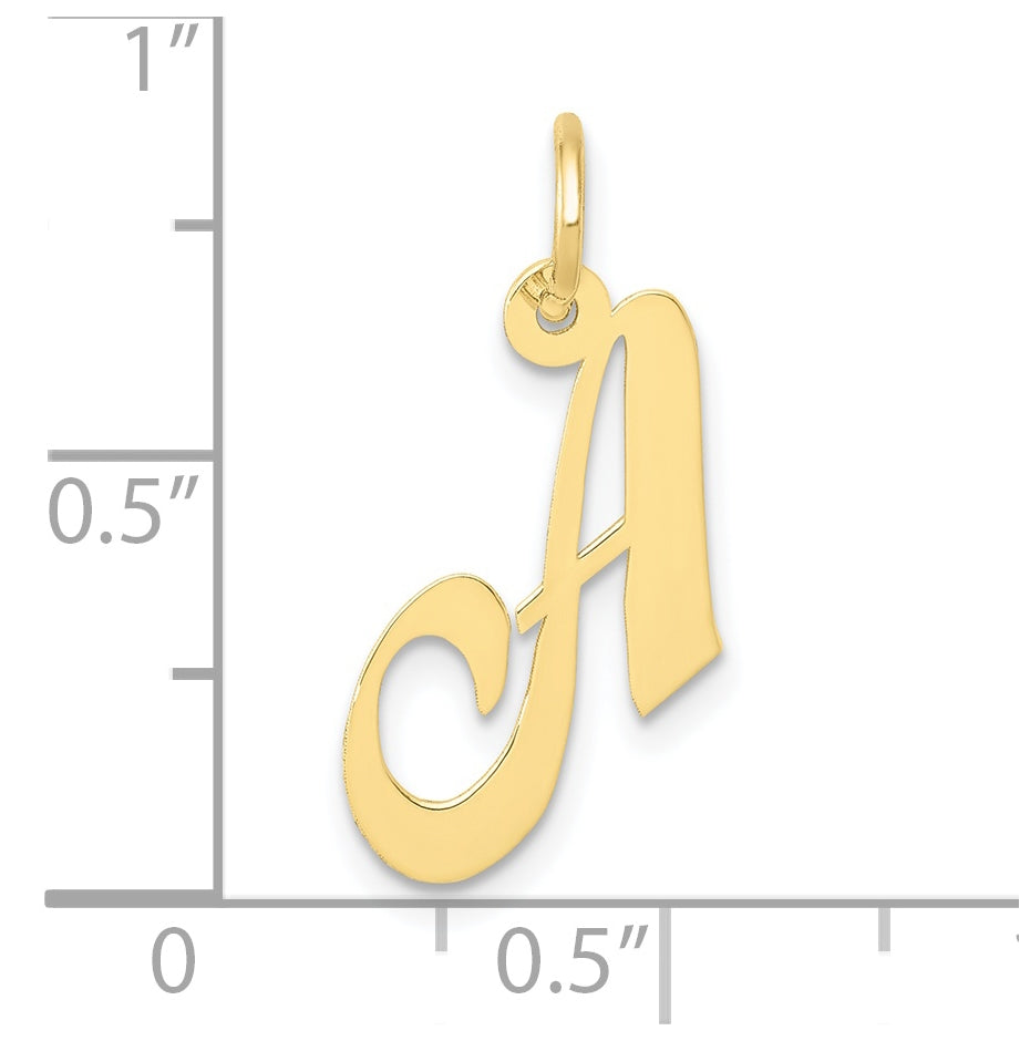 10K Yellow Gold Small Fancy Script Initial A Charm