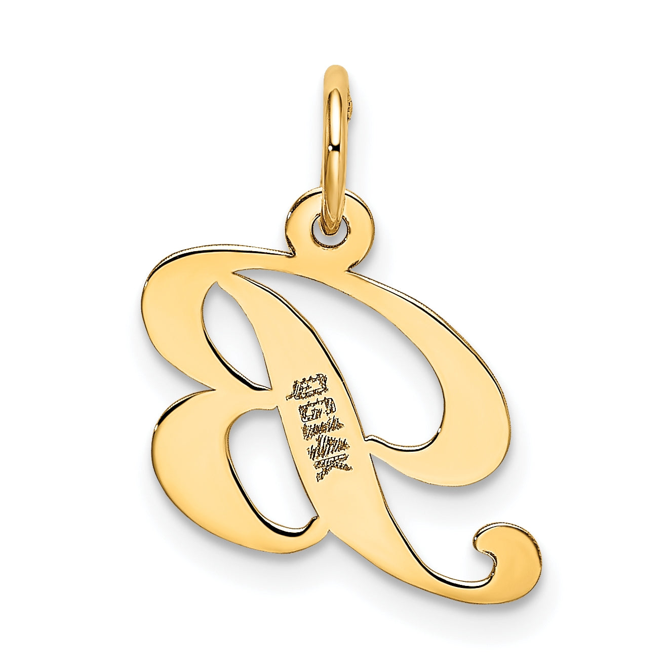 10K Yellow Gold Small Fancy Script Initial B Charm