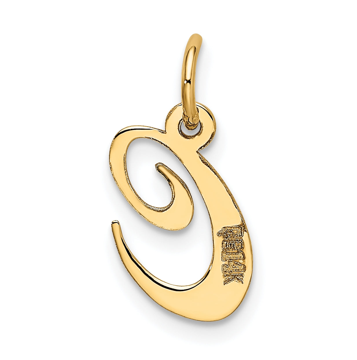 10K Yellow Gold Small Fancy Script Initial C Charm