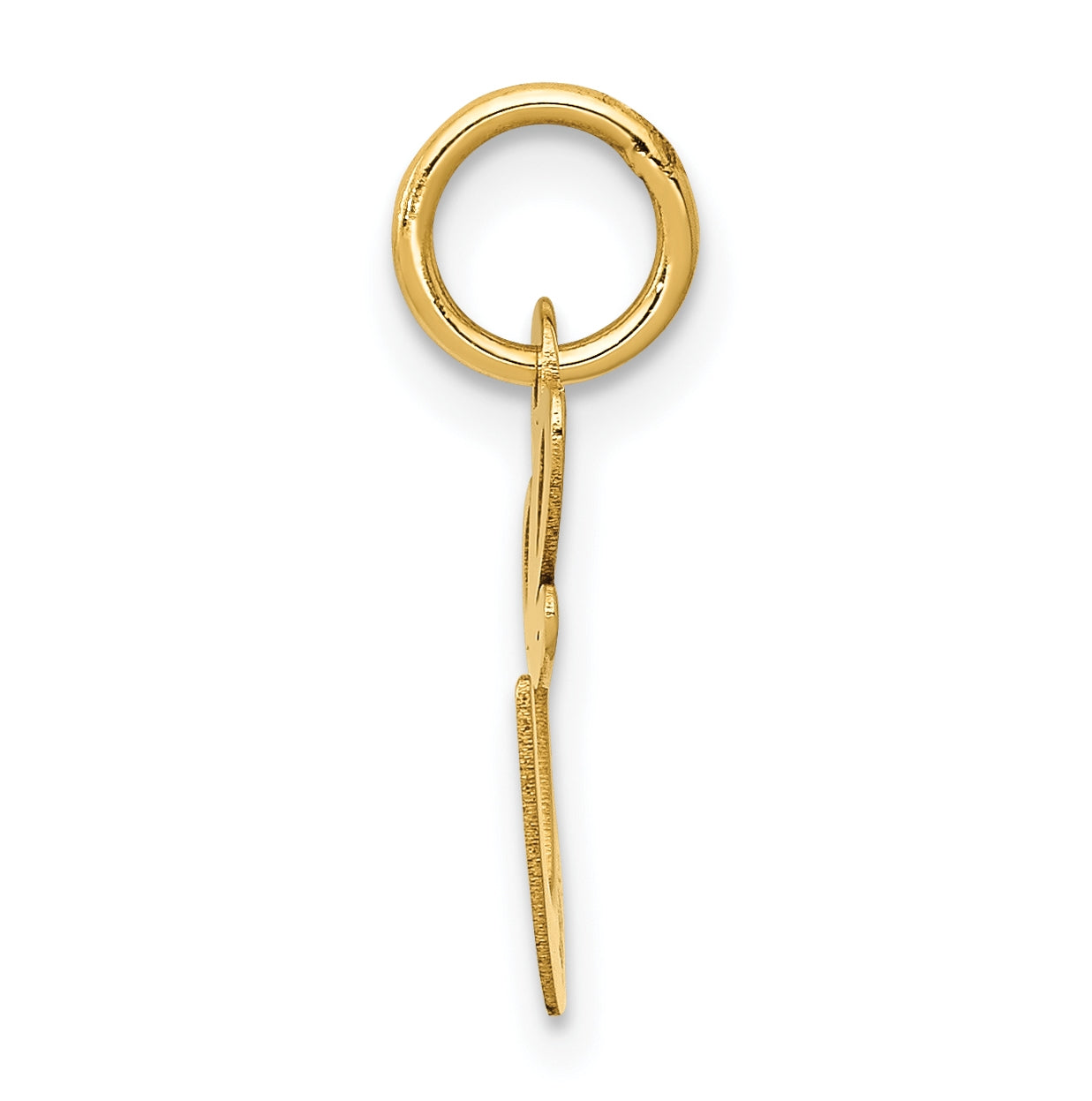 10K Yellow Gold Small Fancy Script Initial E Charm