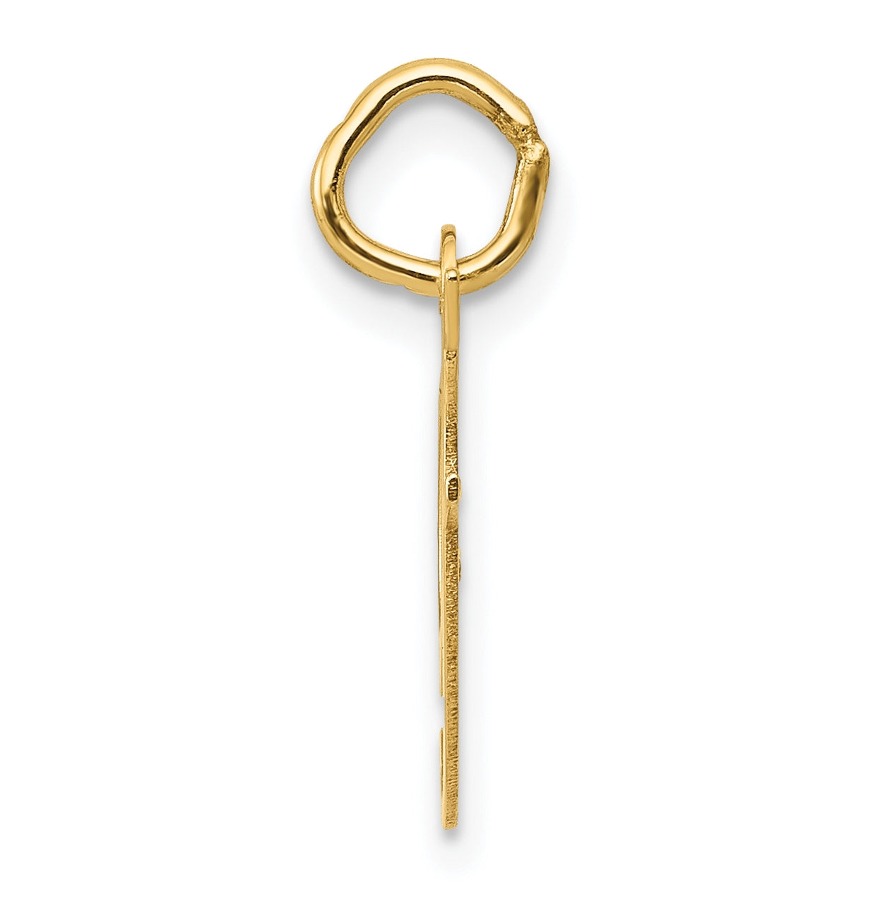10K Yellow Gold Small Fancy Script Initial F Charm
