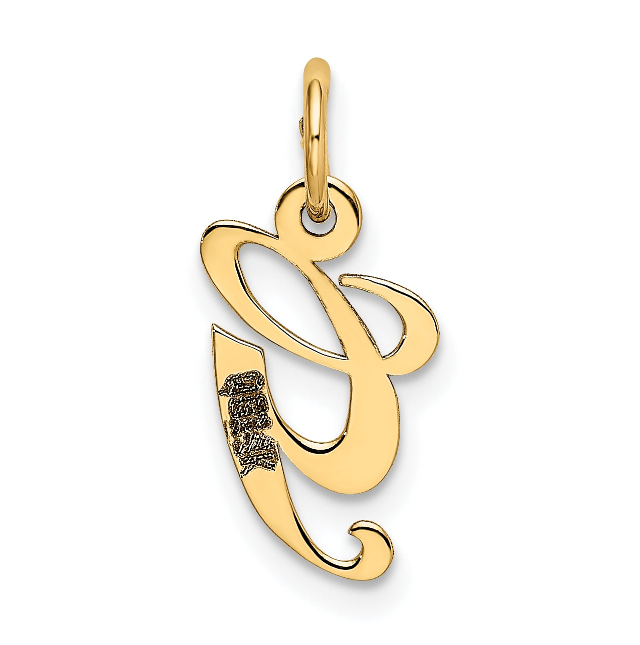 10K Yellow Gold Small Fancy Script Initial G Charm